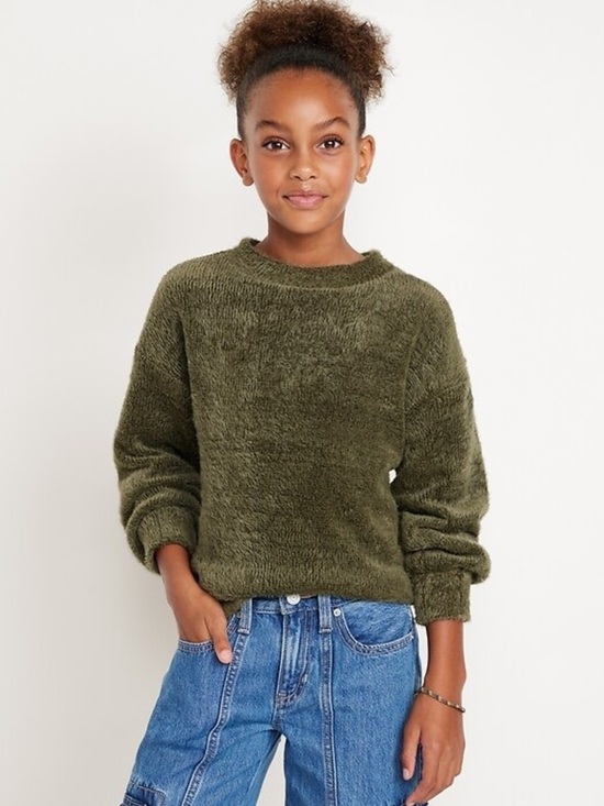 Old Navy Other - New Old Navy Girls Cozy Mock-Neck Chenille Sweater Olive Green Large